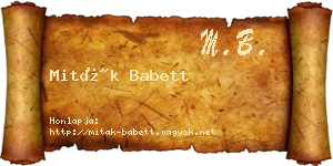 Miták Babett névjegykártya